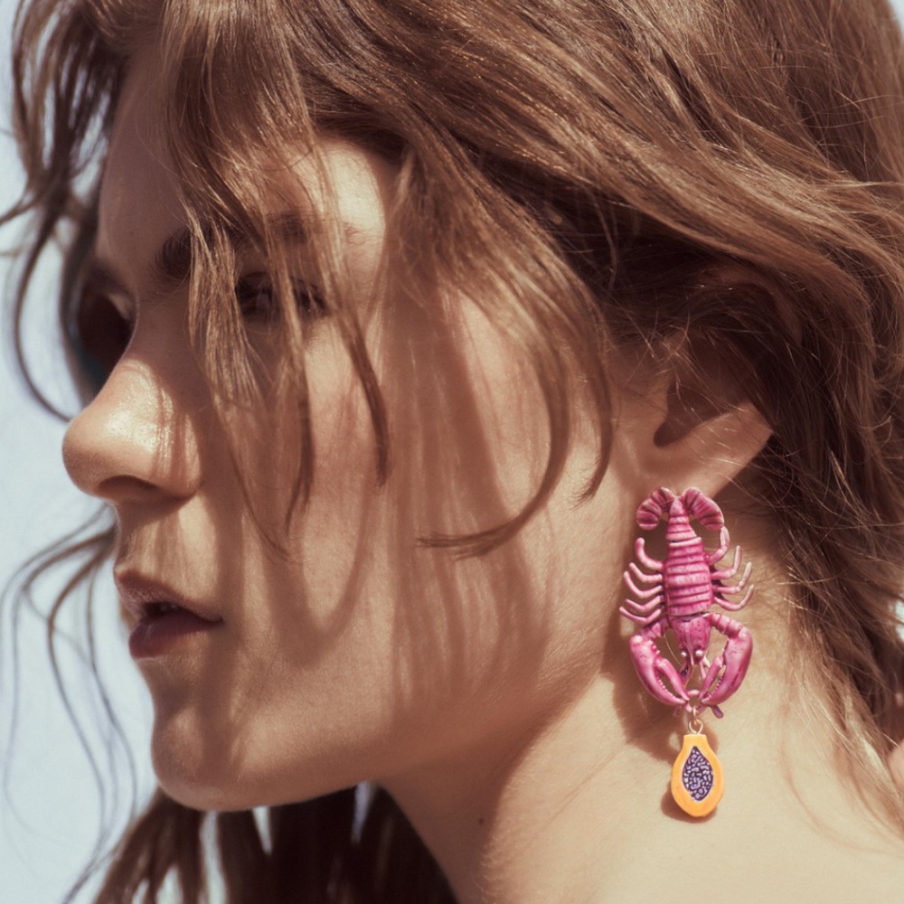 Zara NWT lobster earrings 1856/048